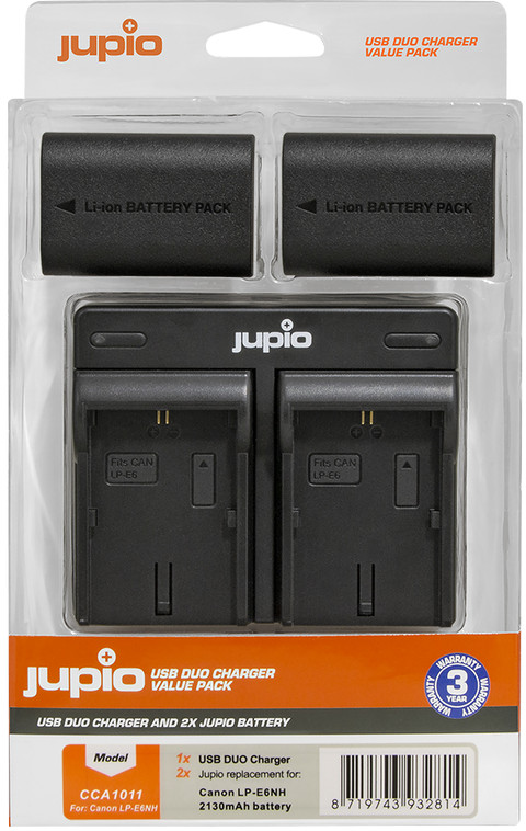 Jupio Kit: 2x Battery LP-E6NH + USB Dual Charger Main Image