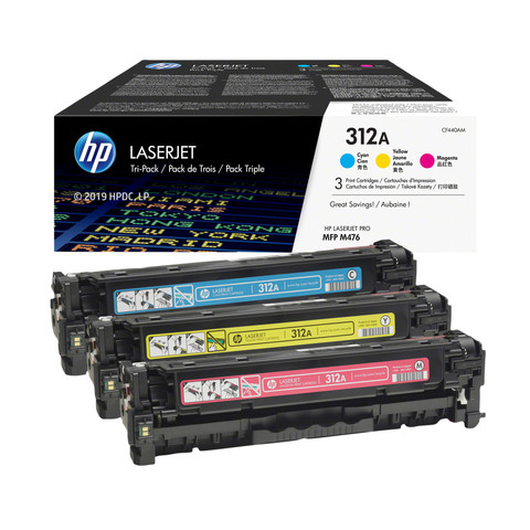 HP 312A LaserJet Toner Cyaan/Magenta/Geel 3-pack verpakking