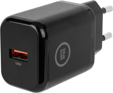 BlueBuilt Quick Charge Charger with USB-A Port 18W Black Main Image