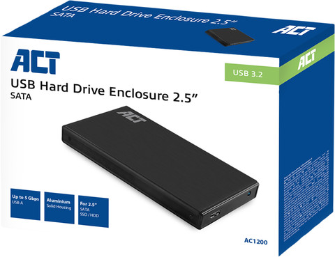 ACT AC1200 2.5" SATA Harde Schijf Behuizing USB 3.2 Gen1 null