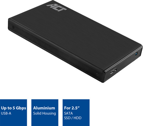 ACT AC1200 2.5" SATA Harde Schijf Behuizing USB 3.2 Gen1 null