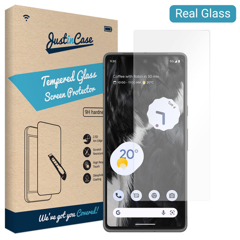 Just In Case Tempered Glass Google Pixel 7 Screenprotector verpakking