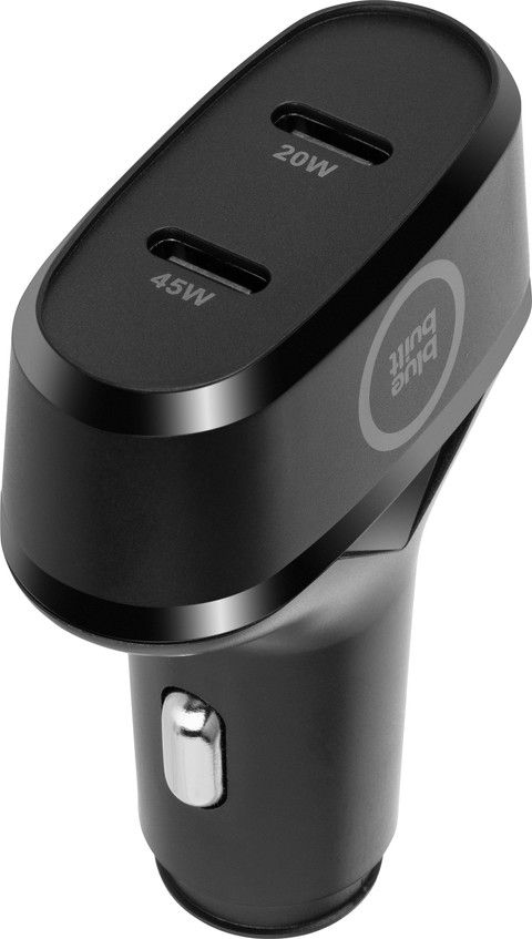 BlueBuilt Power Delivery Car Charger with 2 USB-C Ports 45W Black top