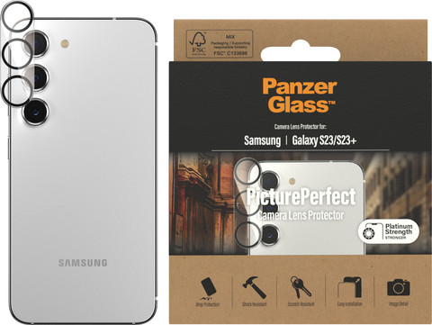 PanzerGlass PicturePerfect Samsung Galaxy S23 / S23 Plus Kameraobjektivschutz Glas Verbundprodukt