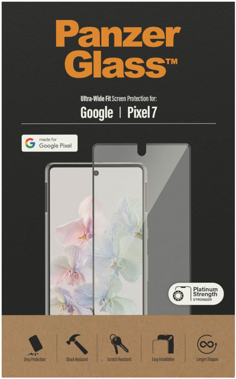 PanzerGlass Case Friendly Google Pixel 7 Screenprotector Glas Zwart detail