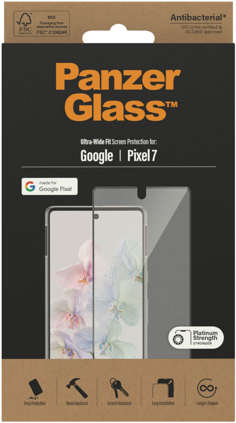 PanzerGlass Case Friendly Google Pixel 7 Screenprotector Glas Zwart detail