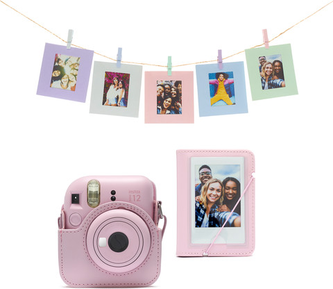 Fujifilm Instax Mini 12 Accessory Kit Blossom Pink front