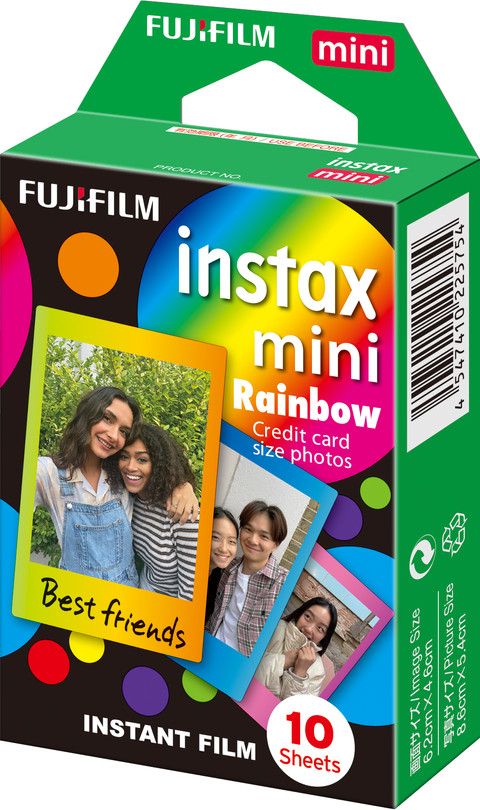 Fujifilm Instax Colorfilm Mini Rainbow (10 stuks) verpakking