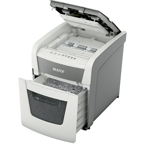 Leitz IQ Small Office Auto+ 50 Paper Shredder P4 inside