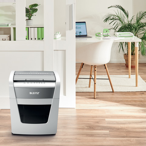 Leitz IQ Small Office Auto+ 50 Paper Shredder P4 product in use