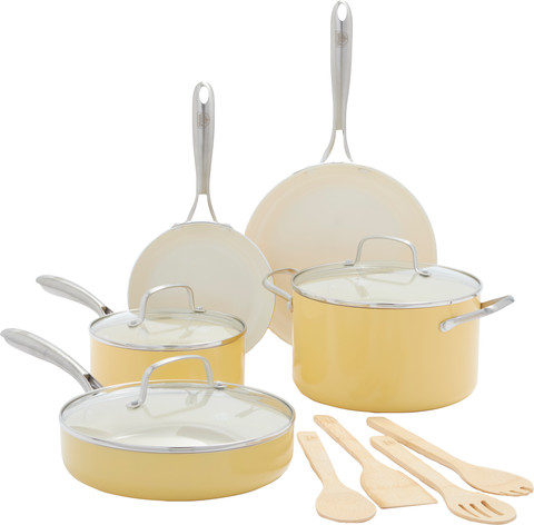 GreenLife Artisan Cookware Set 12-piece Yellow Main Image