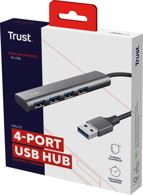 Trust Halyx 4-Poorts USB A 3.2 Gen 1-hub null