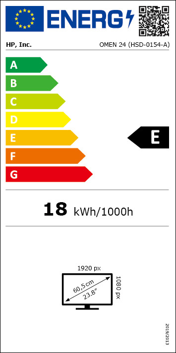 HP OMEN 24 energy label