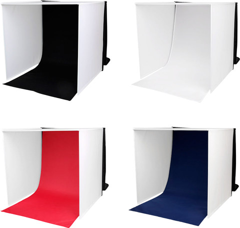 Caruba Portable Fotostudio 40 x 40 x 40 cm + LED-Leuchte (2x) innen