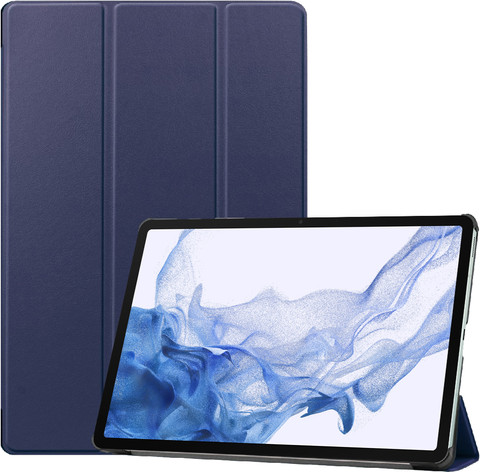 Just In Case Smart Tri-Fold Samsung Galaxy Tab S9 / S9 FE Book Case Blue front