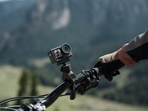 DJI Osmo Action Mini Handlebar Mount product in gebruik