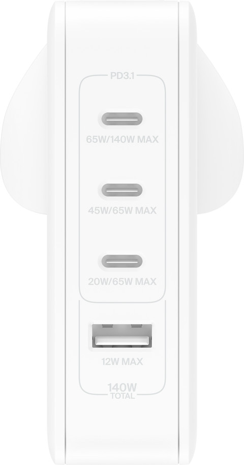 Belkin Power Delivery Power Hub met 4 Usb Poorten 140W Wit null