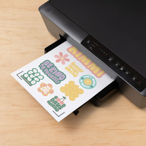 Cricut Printable Sticker Paper White (8 Sheets) product in use