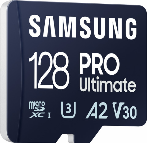 Samsung PRO Ultimate 128 GB (2023) microSDXC + USB lezer rechterkant