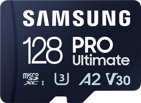 Samsung PRO Ultimate 128 GB (2023) microSDXC + USB lezer voorkant