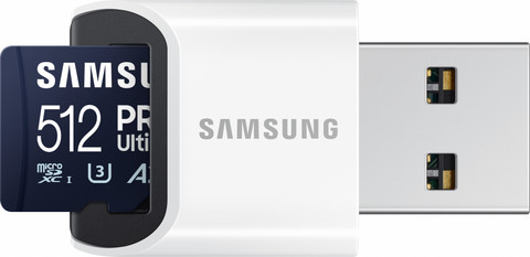 Samsung PRO Ultimate 512 GB (2023) microSDXC + USB lezer detail