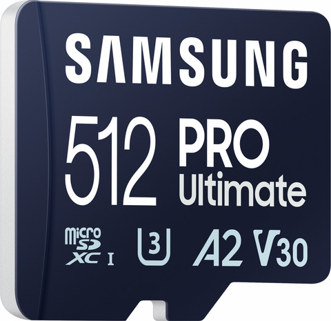 Samsung PRO Ultimate 512 GB (2023) microSDXC + USB lezer rechterkant