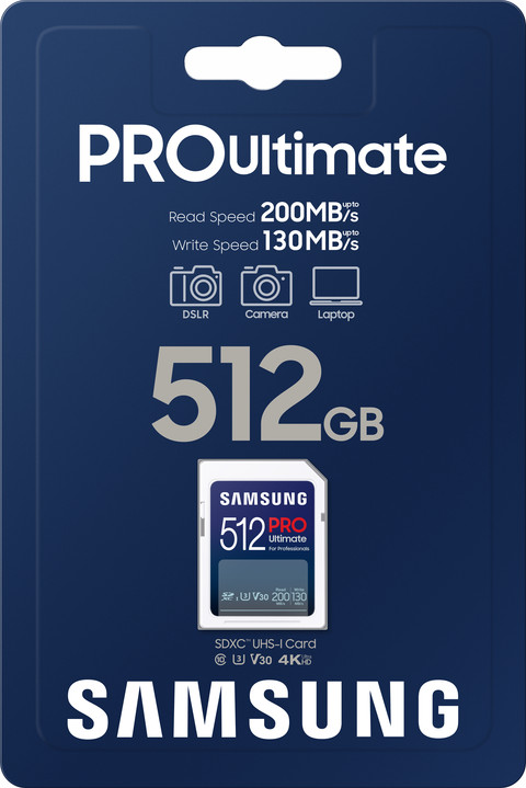 Samsung PRO Ultimate 512GB (2023) SDXC packaging