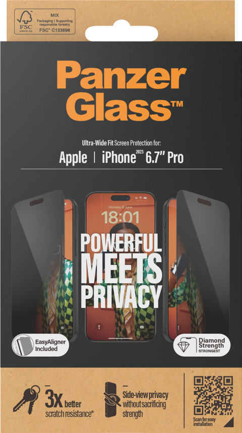 PanzerGlass Ultra-Wide Fit Apple iPhone 15 Pro Max Privacy Screenprotector Glas null