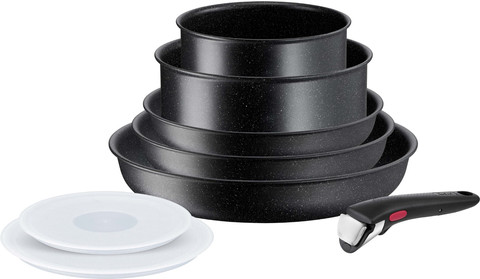 Tefal Ingenio Black Stone Batterie de Cuisine 8 Pièces Main Image