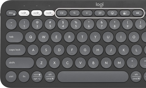 Logitech Pebble Keyboard 2 - K380s Graphite QWERTY detail