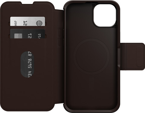 Otterbox Strada Apple iPhone 15 Plus Book Case Leather Brown with MagSafe Main Image