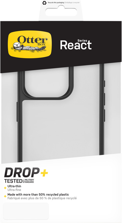 Otterbox React Apple iPhone 15 Pro Back Cover Transparant/Zwart verpakking