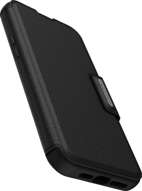 Otterbox Strada Apple iPhone 15 Pro Max Book Case Leer Zwart Met MagSafe rechterkant