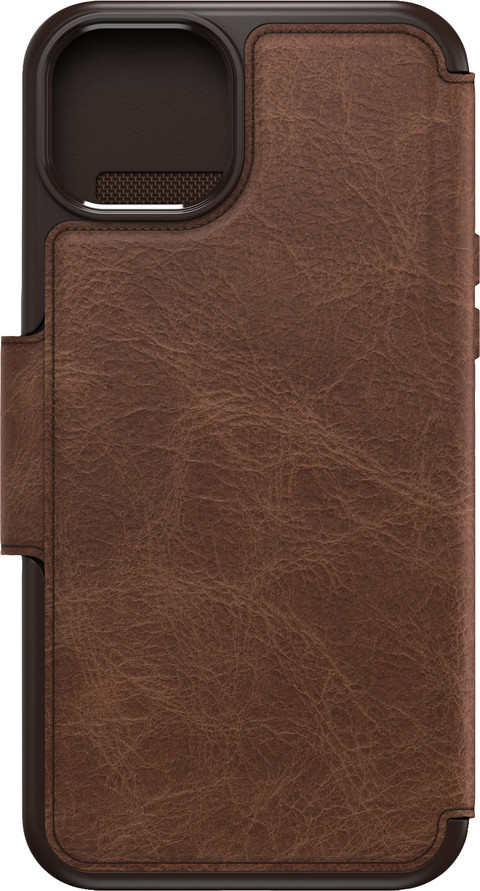 Otterbox Strada Apple iPhone 15 Plus Book Case Leather Brown with MagSafe back