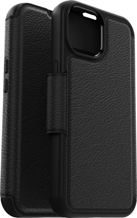 Otterbox Strada Apple iPhone 15 Book Case Cuir Noir avec MagSafe côté droit