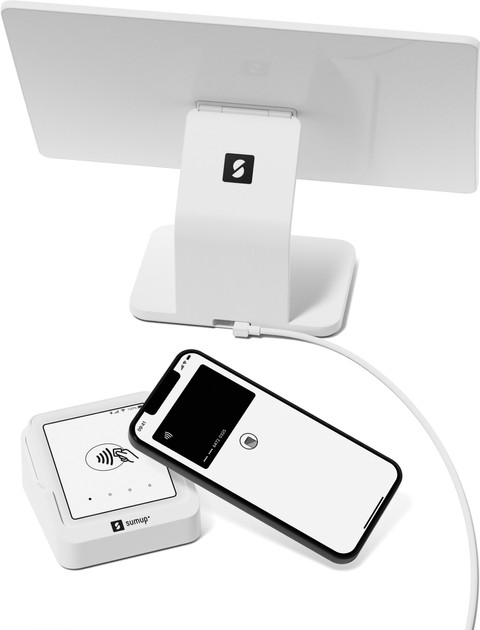 SumUp Point of Sale Lite + Solo Portable Card Reader product in use