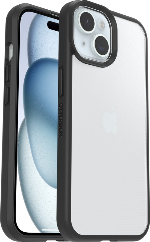 Otterbox React Apple iPhone 15 Back Cover Transparant/Zwart rechterkant