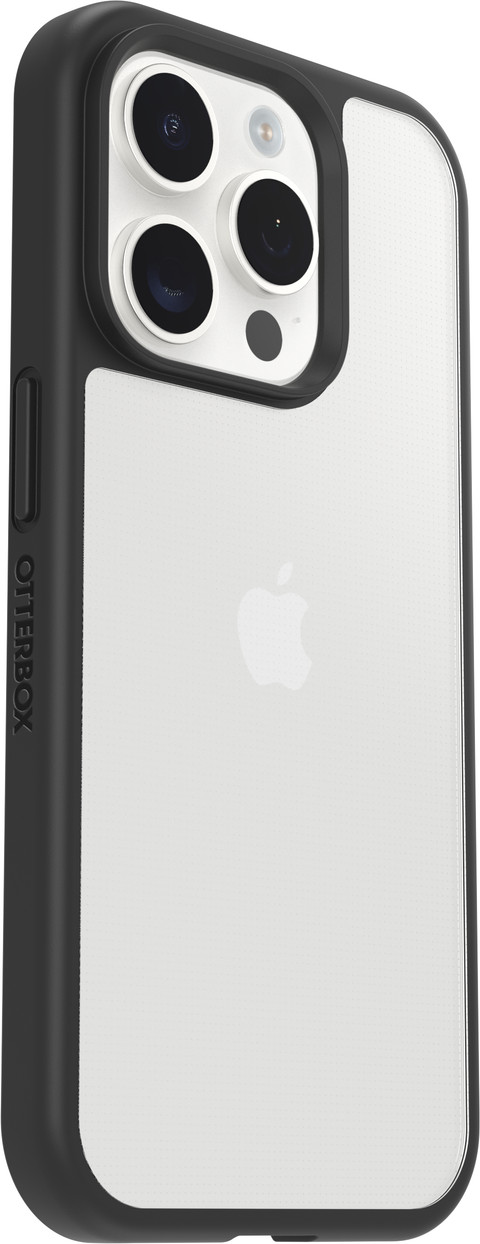 Otterbox React Apple iPhone 15 Pro Back Cover Transparant/Zwart rechterkant