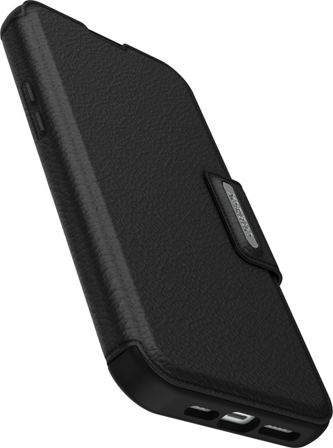 Otterbox Strada Apple iPhone 15 Plus Book Case Cuir Noir avec MagSafe dessous