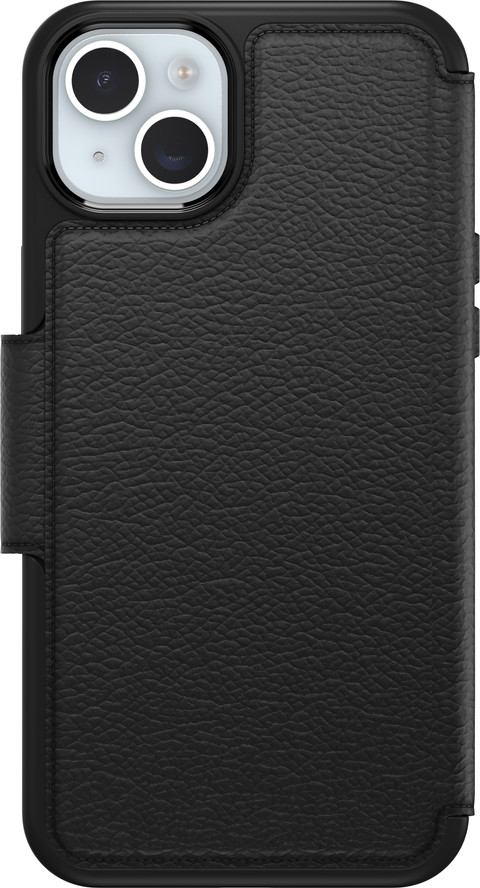 Otterbox Strada Apple iPhone 15 Plus Book Case Cuir Noir avec MagSafe arrière