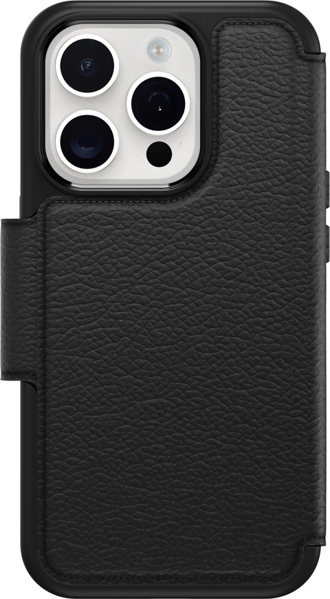 Otterbox Strada Apple iPhone 15 Pro Book Case Leer Zwart Met MagSafe achterkant