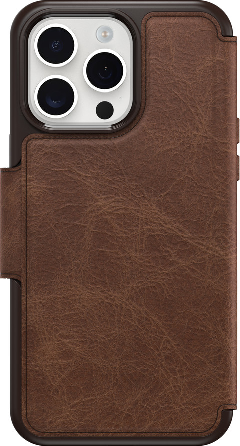 Otterbox Strada Apple iPhone 15 Pro Max Book Case Cruir Brun avec MagSafe arrière