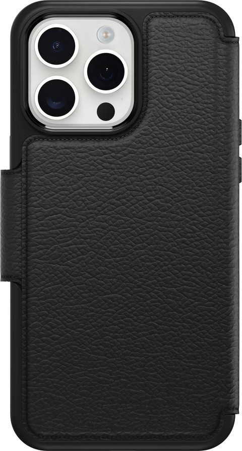 Otterbox Strada Apple iPhone 15 Pro Max Book Case Leer Zwart Met MagSafe achterkant