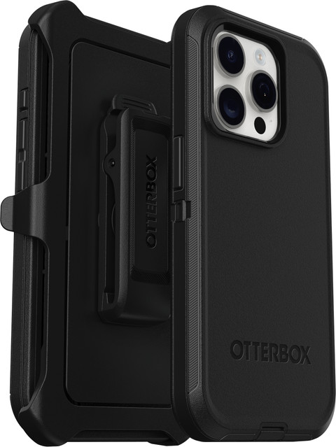 Otterbox Defender Apple iPhone 15 Pro Back Cover Zwart rechterkant