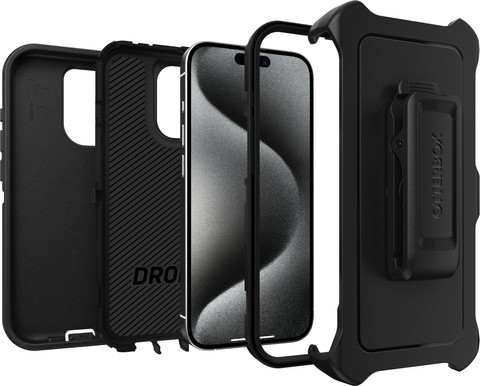 Otterbox Defender Apple iPhone 15 Pro Back Cover Zwart detail