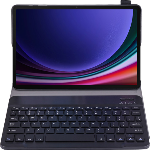 Just in Case Premium Samsung Galaxy Tab S9/Tab S9 FE Keyboard Cover QWERTY Black left side