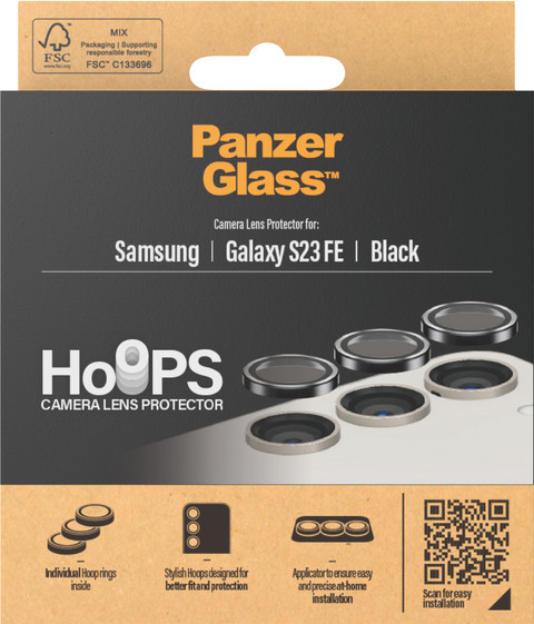 PanzerGlass Hoops Samsung Galaxy S23 FE Camera Lens Protector Glas verpakking