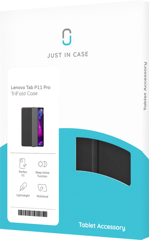 Just in Case Smart Tri-Fold Lenovo Tab P11 Book Case Black packaging