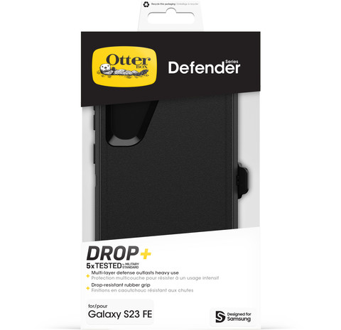 Otterbox Defender Samsung Galaxy S23 FE Back Cover Zwart product in gebruik