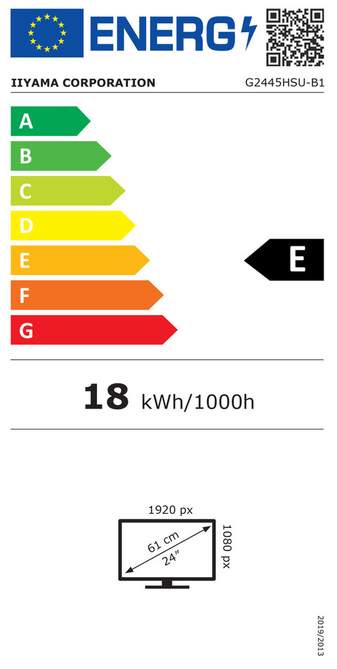 Iiyama G-Master GB2445HSU-B1 energy label